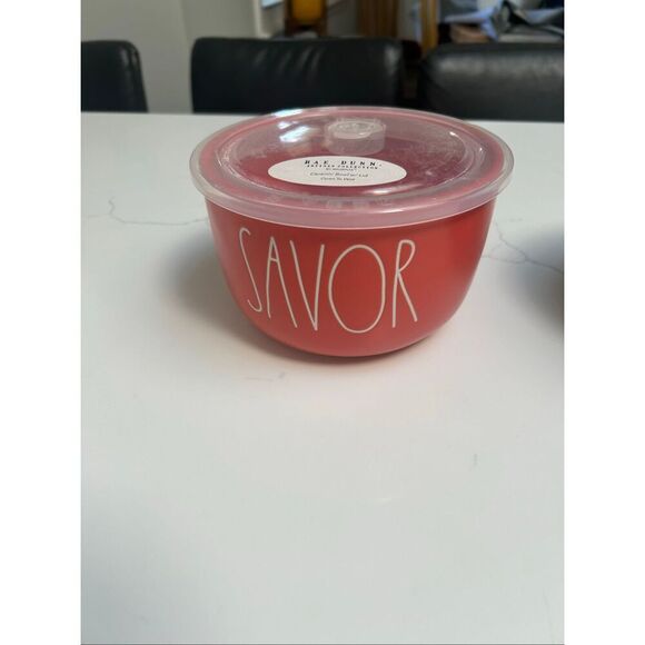 Rae Dunn Set Of 2 Bowls Savor Eat Food Storage - Picture 5 of 6